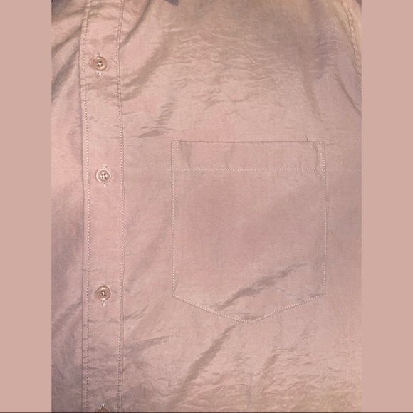 UO Faux Silk Button Down Shirt - Picture 3 of 4